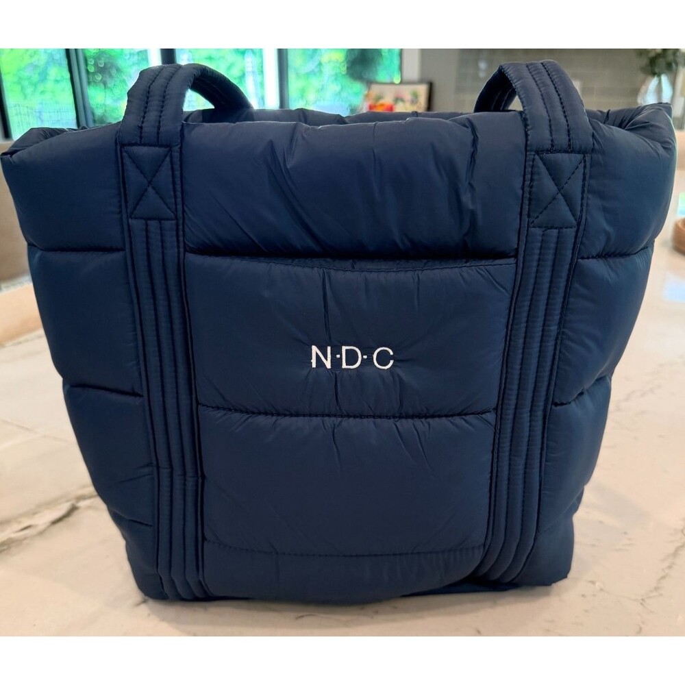 Lands’ End Wanderweight Vintage Blue Ultralight  Puffer Tote Bag Packable